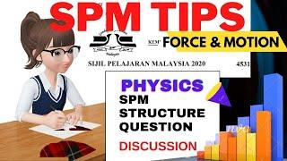 SPM PHYSICS Paper 2 Discussion (FORCE & MOTION)