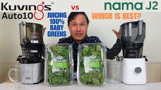 Kuvings Auto10 vs Nama J2 Juicing 100% Baby Greens Review Comparison