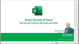 Seven Secrets of Excel, Top Tips and Tricks for Microsoft Excel 2019