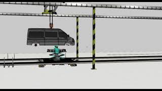 Virtual simulation of decking a van to a skateboard EV battery