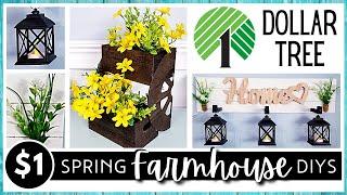 *NEW* ALL DOLLAR TREE DIY Home Decor | FARMHOUSE Spring Craft Projects | High End Look For Less!