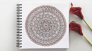 How to draw Mandala Art for beginners | Mandala in colored pen step by step | Doodle/Zentangle Art