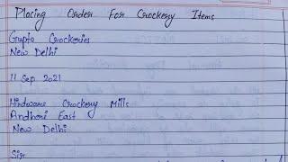 Write Letter To Placing Order For Crockery Items ll Placing Order For Crockery Items