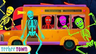 Spooky Bus And Five Skeletons - Creepy Skeletons Songs By Teehee Town