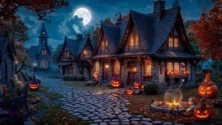 Cozy Autumn Witch's Village Ambience with Relaxing Crackling Fire & Cauldron Boil, Nature Sounds🪄