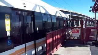 LA Metro Rail Green Line Train Arriving at Aviation Station