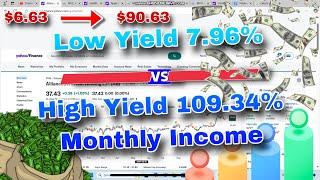 COMPARING Low Vs High Yielding Investments For Monthly Income (7.97% to 109%)