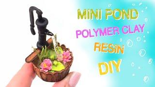 Mini barrel pond- Polymer clay (Fimo) and resin- Tutorial-DIY