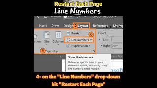 Line Numbers - Restart Each Page #wordtutorial #linenumber #thebenny