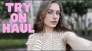 [4K] Try On Haul At The Mall with Laurel | See-Through Clothes