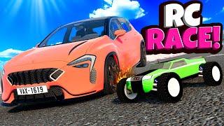 HIGH-SPEED RC Car VS Full-Sized Cars in a Derby Race in BeamNG Drive Mods!