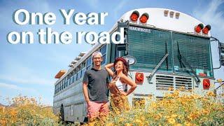 Our FIRST YEAR on the road | BUSLIFE COUPLE  | Skoolie Travel Vlog