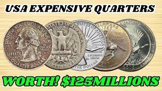 Most Expensive Top 6 Rare Washington Quarters Coin Ever Sell For Millions Of Dollars!