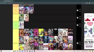 Winter 2024 anime tier list by a Hypixel Skyblock player