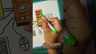 How To draw a computer Cpu Box #Shorts.| science drawing academy