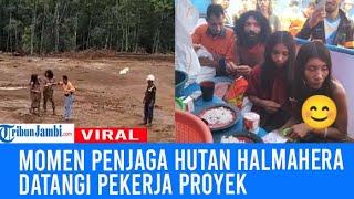 Viral Penampakan Suku Togutil di Hutan Halmahera Dekati Pekerja Proyek