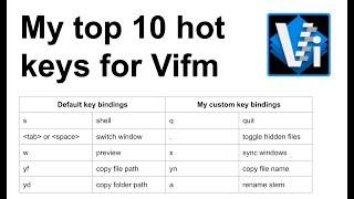 My topy 10 vifm hot keys