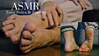 ASMR | Toes Soles & Jewelry vs. Wood floor Sounds (no talking)