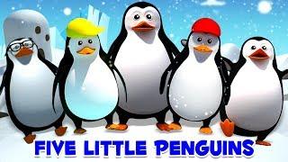 Cinco Pequenos Pinguins | Rima De Berçário Para Crianças | Five Little Penguins | 3D Nursery Rhymes