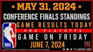 NBA CONFERENCE FINALS STANDINGS TODAY as of MAY 31, 2024 | GAME RESULTS | GAMES ON FRIDAY | JUNE 7