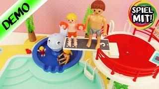 Playmobil ERLEBNISBAD MIT SPRUDEL-WAL Demo Deutsch - Mit 3m Sprungbrett! Summer Fun - Spiel mit mir