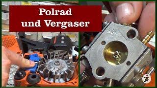 Dolmar PS 340 - Polrad, Startseil und Vergaser