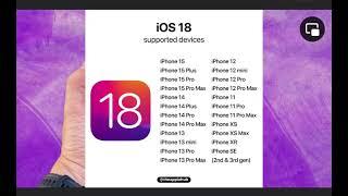 iOS 18 compatible devices - iOS 18 supported devices