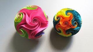 Twirl star ball (EzyCraft) - How to make a paper ball of starfish/star rose - EzyCraft