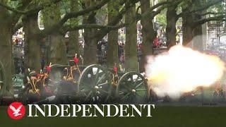 King's horse artillery fires 41 gun royal salute