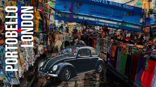 London Walking Tour - Portobello Road Market - 4K