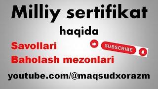 Milliy sertifikat haqida | Milliy sertifikat savollari | Milliy sertifikat matematika