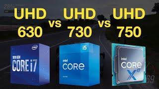 UHD 630 vs UHD 730 vs UHD 750 iGPU Gaming Test - 1080p in 6 Games