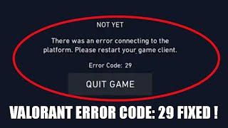 How To FIX Valorant Error Code 29 | Latest 2024