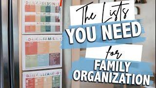 5 Lists YOU NEED to Get Your Family ORGANIZED | Home Organization | Family Lists | The Carnahan Fam