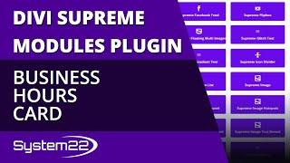 Divi Theme Supreme Modules Business Hours Card