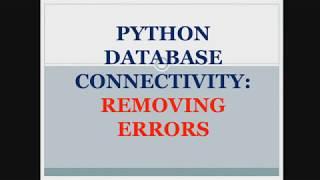 Python-MySql connectivity ERRORS