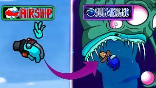 AIRSHIP map vs SUBMERGED map (5up) -Among Us Evolution