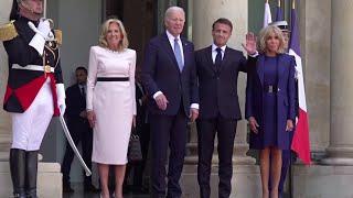 France’s Macron welcomes Biden at Elysee Palace in Paris  | VOA News