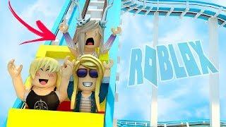 SHE FELL OFF THE RIDE! Visiting Roblox Universal Studios w/ BasicallyBea & Cheridet