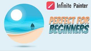 Minimal Beach scene- Perfect for beginners - Infinite Painter Tutorial 28