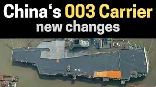 China 003 Aircraft Carrier new changes: Flight deck painted. Sea Trial expected.