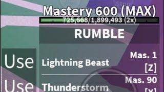 Farming Rumble 600 Mastery |Blox Fruits