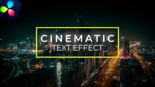 Cinematic Text Effect in DaVinci Resolve | Tutorial for Beginners