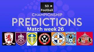 Championship Predictions Match Week 26