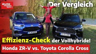 Effizienz-Check der Vollhybride: Honda ZR-V vs. Toyota Corolla Cross | auto motor und sport