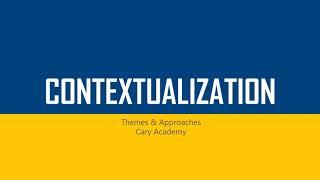 Introduction to Contextualization