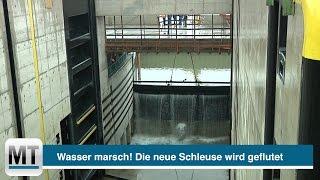 Wasser marsch! Die neue Schleuse in Minden wird geflutet