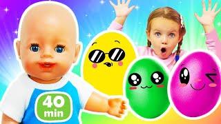 Cherchons des œufs surprises avec Maya et Lina! Jeux avec Baby Born pour enfants.