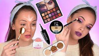 FULL FACE OF FIRST IMPRESSIONS | Huda Beauty Desert Dusk palette | Drugstore Makeup