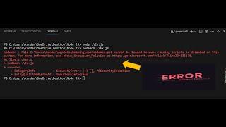 nodemon ps1 cannot be loaded because running scripts is disable on this system Problem Fixed||2024